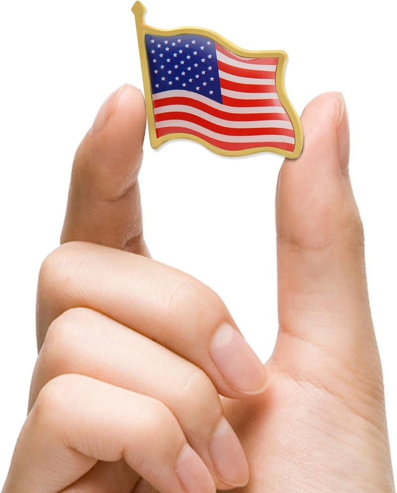 MIDLE Store 50/100/200/300Pack American Flag Lapel Pins Bulk Metal - USA United States Patriotic Souvenir Badge Pins For Memorial Veteran Day Patriotic Party - Image 4